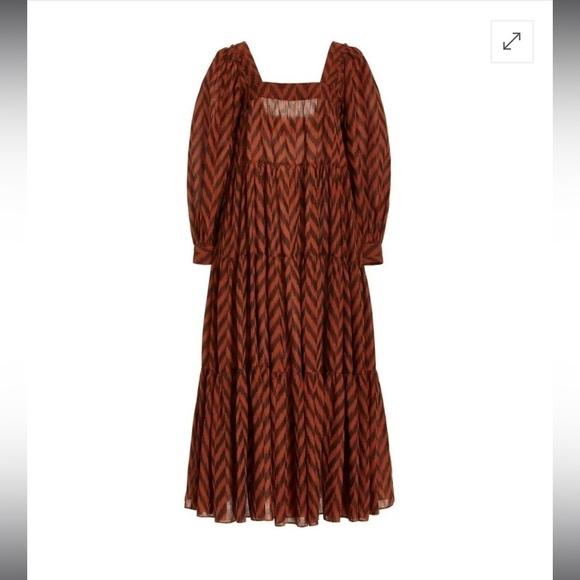 New! Ulla Johnson Striped Georgina Dress in Mahogany ✨ RARE size 2 Runway - Picture 6 of 11